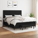 vidaXL fekete szövet rugós ágy matraccal 180 x 200 cm (3136935)
