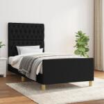 vidaXL fekete szövet ágykeret matrac nélkül 100x200 cm (3125278)