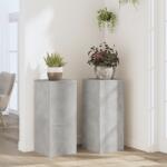 vidaXL 2 db betonszürke szerelt fa növénytartó állvány 30 x 30 x 70 cm (852927)