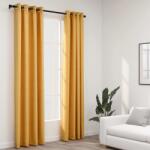 vidaXL 2 db sárga, vászonhatású sötétítőfüggöny fűzőkarikával 140 x 225 cm (321193)