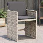 vidaXL 4 db világosszürke polyrattan kerti szék párnával (4007460)