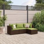 vidaXL 4 részes barna polyrattan kerti ülőgarnitúra párnákkal (3308054)