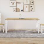 vidaXL Corona fehér tömör fenyőfa ebédlőasztal 180 x 90 x 75 cm (4005722)