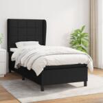 vidaXL fekete szövet rugós ágy matraccal 90x200 cm (3127935)
