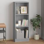 vidaXL 3 szintes szürke sonoma szerelt fa könyvszekrény 40x24x109 cm (819255)