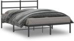 vidaXL fekete fém ágykeret fejtámlával 140 x 190 cm (355365)