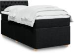 vidaXL fekete szövet rugós ágy matraccal 90x200 cm (3288872)