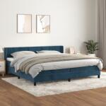 vidaXL sötétkék bársony rugós ágy matraccal 200x200 cm (3130983)