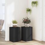 vidaXL 2 db fekete szerelt fa növénytartó állvány 30 x 30 x 50 cm (852916)