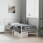 vidaXL fehér fém ágykeret fej- és lábtámlával 100 x 190 cm (355426)