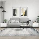 vidaXL 2 db magasfényű fehér szerelt fa dohányzóasztal 50 x 50 x 40 cm (829449) - vidaxl