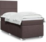 vidaXL sötétbarna szövet rugós ágy matraccal 90 x 200 cm (3292667)