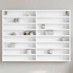 vidaXL fehér szerelt fa vitrinszekrény 100 x 8, 5 x 75 cm (847933) - vidaxl