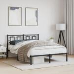 vidaXL fekete fém ágykeret fejtámlával 135 x 190 cm (374240)