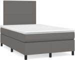 vidaXL szürke műbőr rugós és LED-es ágy matraccal 120x190 cm (3270285)
