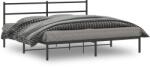 vidaXL fekete fém ágykeret fejtámlával 183 x 213 cm (355370)