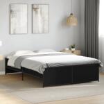 vidaXL fekete szerelt fa és fém ágykeret 140x190 cm (3279897)