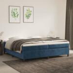 vidaXL sötétkék bársony rugós ágy matraccal 200x200 cm (3144703)