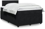 vidaXL fekete bársony rugós ágy matraccal 120 x 200 cm (3287706)