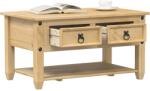 vidaXL Corona tömör fenyőfa dohányzóasztal fiókokkal 85 x 50 x 45 cm (4002772)