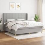 vidaXL világosszürke szövet rugós ágy matraccal 200 x 200 cm (3128549)