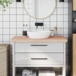 vidaXL tömör bükkfa fürdőszobai pult 100 x 50 x 4 cm (355992)