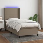 vidaXL tópszínű szövet rugós és LED-es ágy matraccal 100x200 cm (3138137)