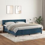 vidaXL sötétkék bársony rugós ágy matraccal 180x200 cm (3131037)