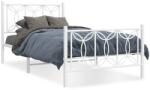 vidaXL fehér fém ágykeret fej- és lábtámlával 107 x 203 cm (376191)