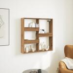 vidaXL kézműves tölgy színű szerelt fa faliszekrény 80 x 15 x 80 cm (854552) - vidaxl