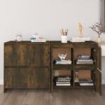 vidaXL 2 db füstös tölgyszínű forgácslap tálalószekrény 70x41x75 cm (3098094)