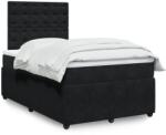 vidaXL fekete bársony rugós ágy matraccal 120 x 200 cm (3294624)