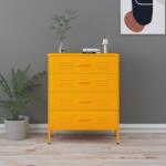 vidaXL mustársárga acél fiókos szekrény 80 x 35 x 101, 5 cm (336200) - vidaxl