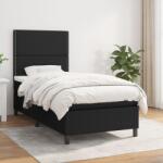 vidaXL fekete szövet rugós ágy matraccal 100 x 200 cm (3141675)
