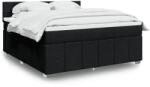 vidaXL fekete szövet rugós ágy matraccal 180 x 200 cm (3287149)