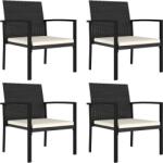 vidaXL 4 db fekete polyrattan kerti étkezőszék (317171)