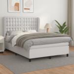 vidaXL fehér műbőr rugós ágy matraccal 140x190 cm (3129028)