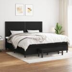 vidaXL fekete szövet rugós ágy matraccal 200 x 200 cm (3136543)