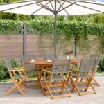 vidaXL 6 db szürke polyrattan és tömör fa összecsukható kerti szék (3214560)