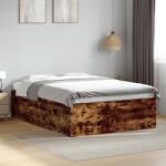 vidaXL füstös tölgy színű szerelt fa ágykeret 120 x 190 cm (3280955)