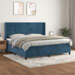 vidaXL sötétkék bársony rugós ágy matraccal 200x200 cm (3132763)