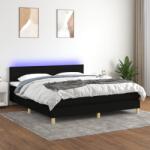 vidaXL fekete szövet rugós és LED-es ágy matraccal 160x200 cm (3133807)