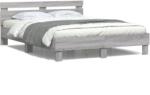 vidaXL szürke sonoma színű ágykeret fejtámlával és LED-del 150x200 cm (3207544)
