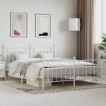 vidaXL fehér fém ágykeret fej- és lábtámlával 183 x 213 cm (353609)