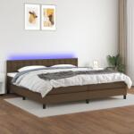 vidaXL barna szövet rugós és LED-es ágy matraccal 200x200 cm (3133504)