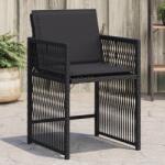 vidaXL 4 db fekete polyrattan kerti szék párnával (365035)