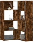 vidaXL 4 szintes füstös tölgy szerelt fa sarokkönyvespolc 85x85x140cm (3307814) - vidaxl