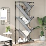 vidaXL szürke sonoma szerelt fa és fém könyvszekrény 79 x 30 x 180 cm (845434)
