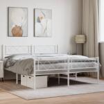 vidaXL fehér fém ágykeret fej- és lábtámlával 150x200 cm (372346)