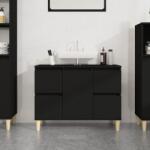 vidaXL fekete szerelt fa mosdószekrény 80 x 33 x 60 cm (821269)